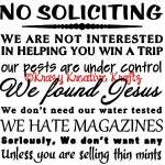 No Soliciting Vinyl Decal