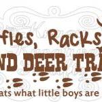 Rifles, Racks And Deer Tracks Vinyl Decal