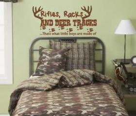 Rifles, Racks And Deer Tracks Vinyl Decal on Luulla